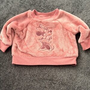 Disney Pink Minnie Mouse Plush Pullover Sweatshirt